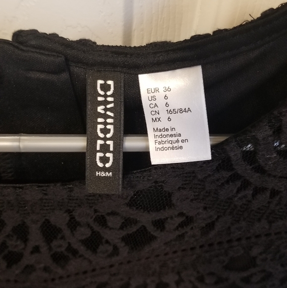 H&M Divided Black lace cocktail dress, sz 6 - Picture 3 of 3
